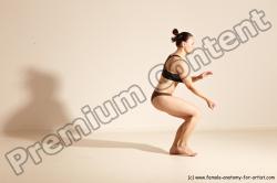 Underwear Martial art Woman White Moving poses Average long colored Dynamic poses Academic